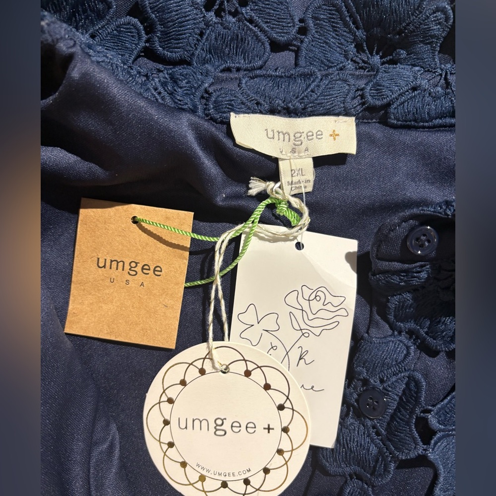 NWT Umgee blue lace heavy collared dress size XXL - Picture 5 of 7